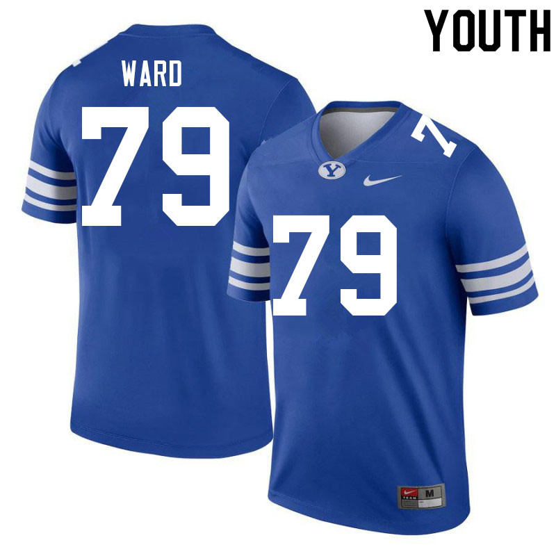 Youth #79 Ben Ward BYU Cougars College Football Jerseys Sale-Royal
